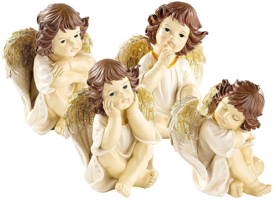 infactory Engelfiguren: Grosse Deko-Weihnachtsengel im 4-er Set (Engelfiguren Weihnachten, Deko Enge