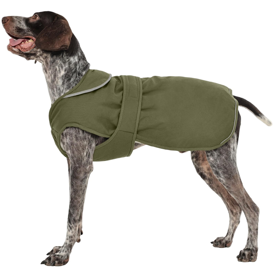 Kuoser Leinwand Haustier Hund Wintermantel, Reflektierende Warme Fleecejacke für Kleine Mittelgrosse