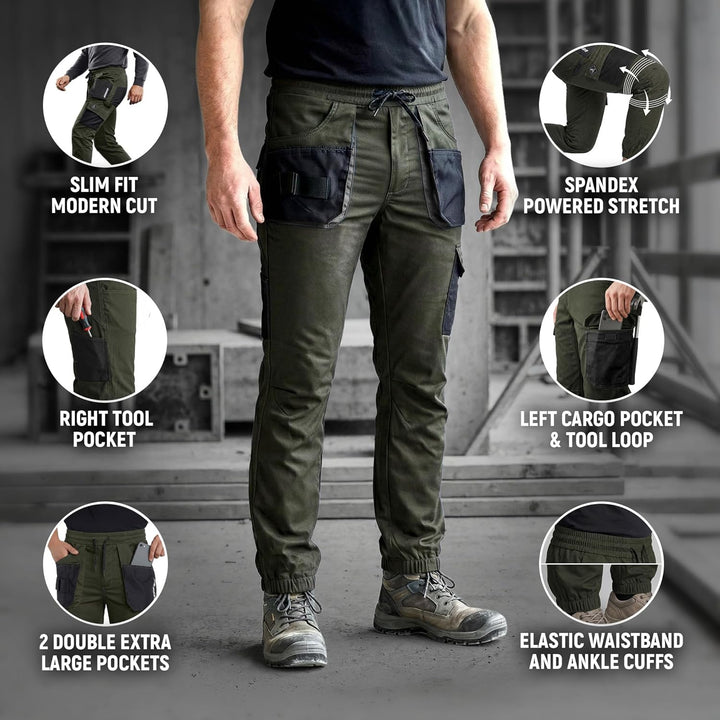 Revolt Sport Jogginghose Herren - Arbeitshosen Männer Cargohose Herren - Mit Stretchmaterial, Dreifa