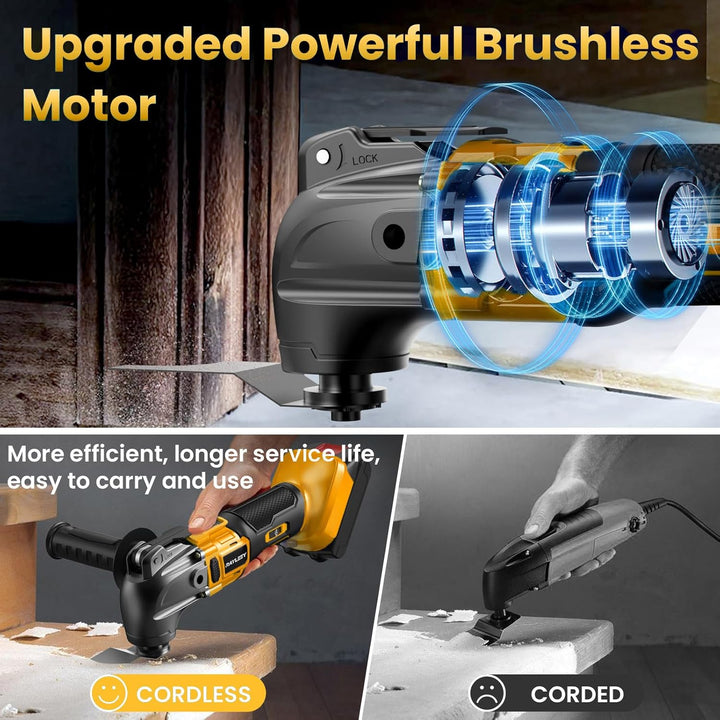Akku Multifunktionswerkzeug für Dewalt 18V/20V Akku, Oszillationswerkzeug Multitool mit Bürstenloses