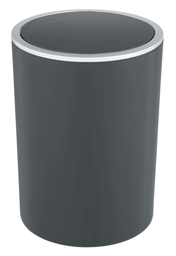 WENKO Schwingdeckeleimer Mod, Inca eleganter 5 Liter Badezimmer-Mülleimer mit schwenkbarem Deckel au