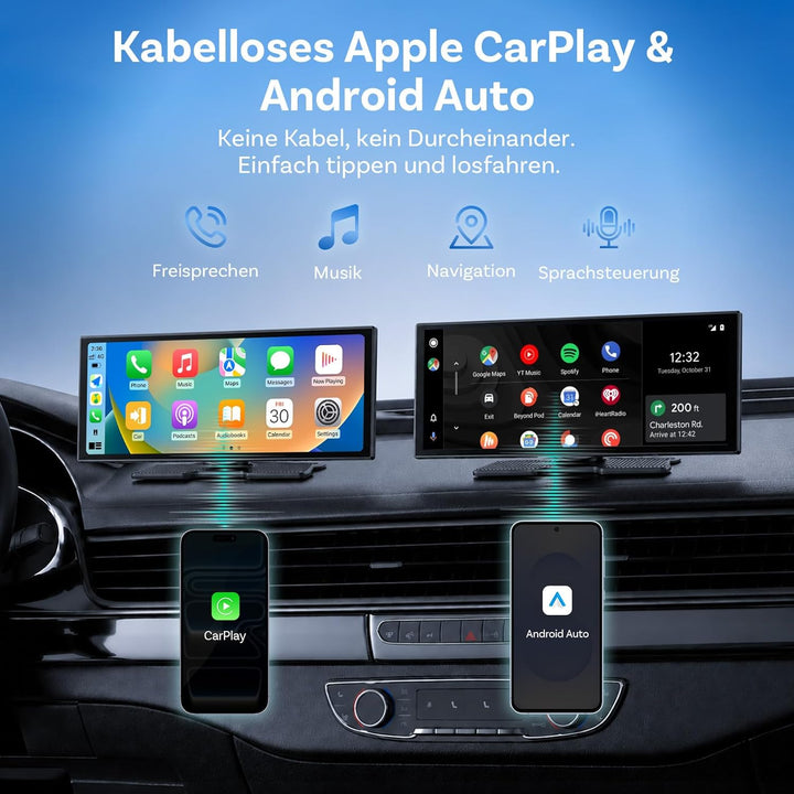 OTTOCAST ScreenFlow, Carplay Display mit YouTube, 11,4 Zoll Carplay Android Auto car Multimedia Play