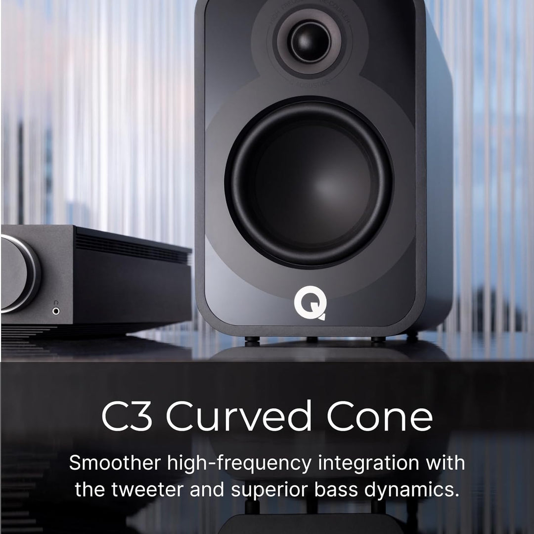 Q Acoustics 5020 Bücherregal-Lautsprecher, 12,7 cm (5 Zoll) Mittel-/Bass-Treiber, 2,5 cm Hochtöner,
