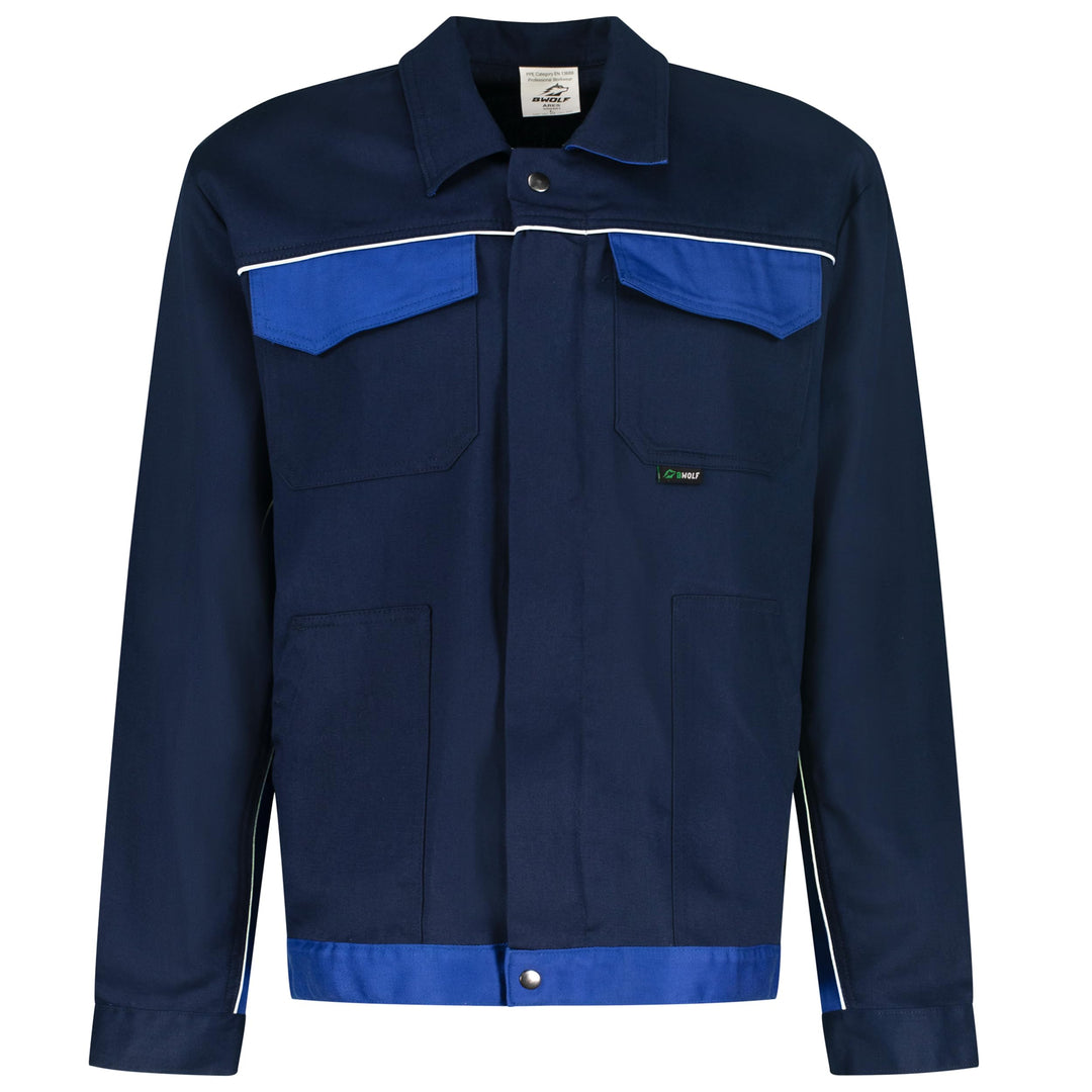 BWOLF ARES 100% Baumwolle Arbeitsjacke Männer Arbeitsjacke Herren Arbeitsjacke Bundjacke 4XL Blau, 4