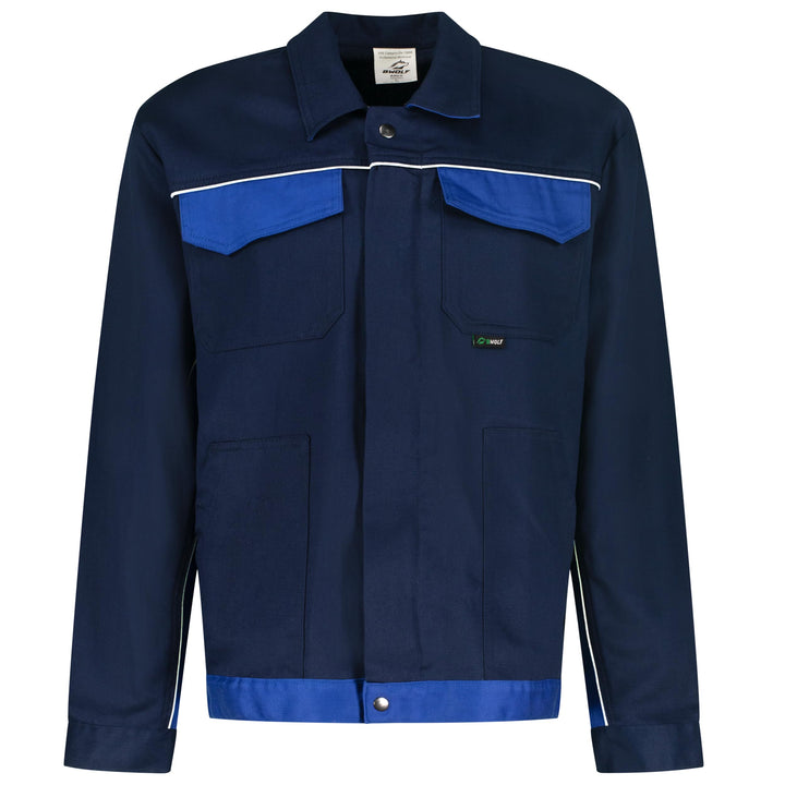 BWOLF ARES 100% Baumwolle Arbeitsjacke Männer Arbeitsjacke Herren Arbeitsjacke Bundjacke 4XL Blau, 4