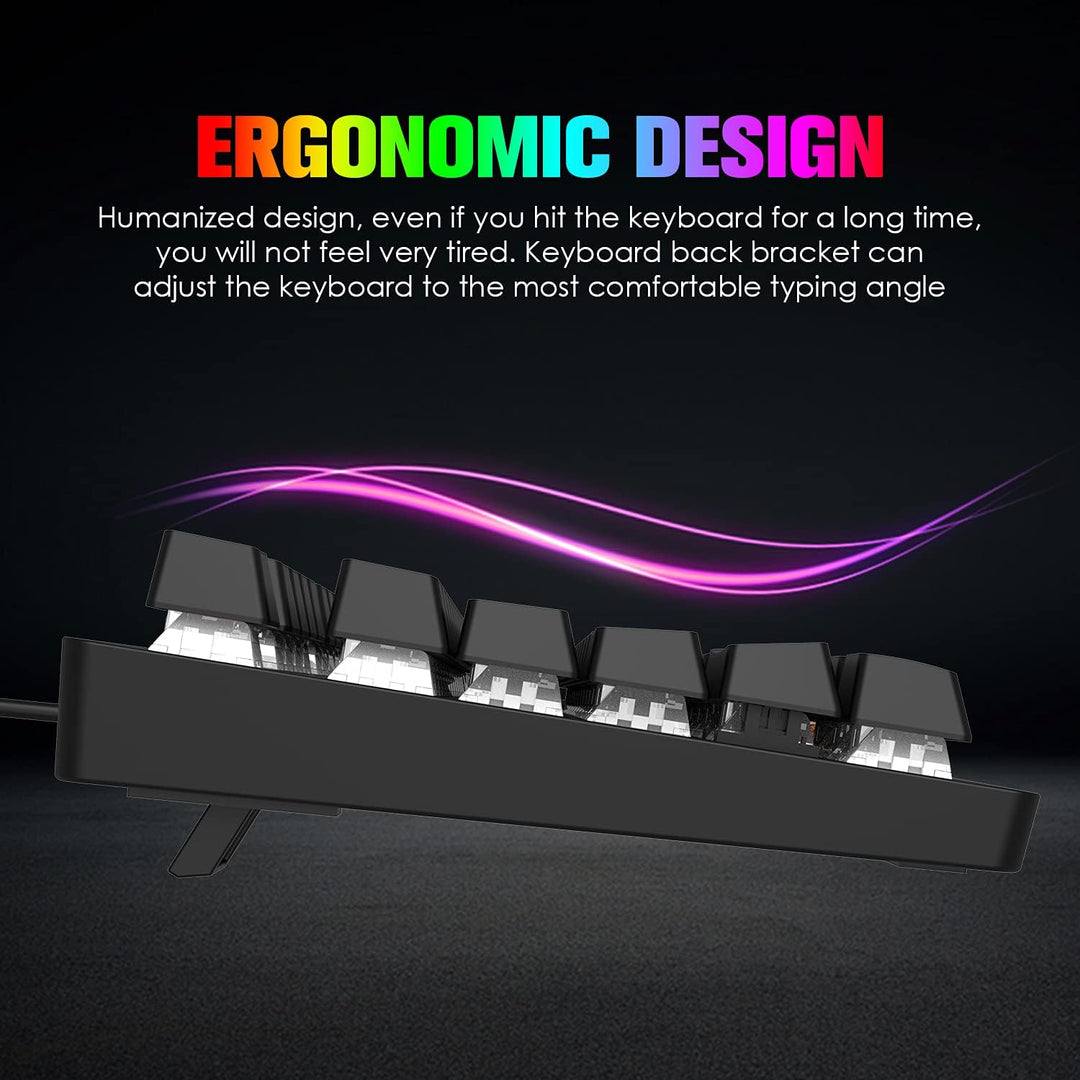 Kabelgebundenes mechanisches TKL-Gaming-Tastatur- und -Maus-Set mit 87 Tasten 3-in-1, mehrere RGB-LE