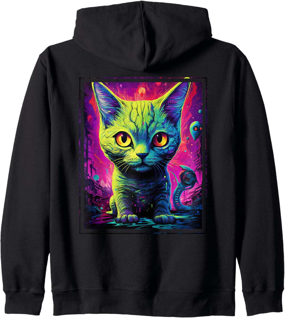 Alien Katze Ufo Graffiti Aesthetic Streetwear Kapuzenjacke