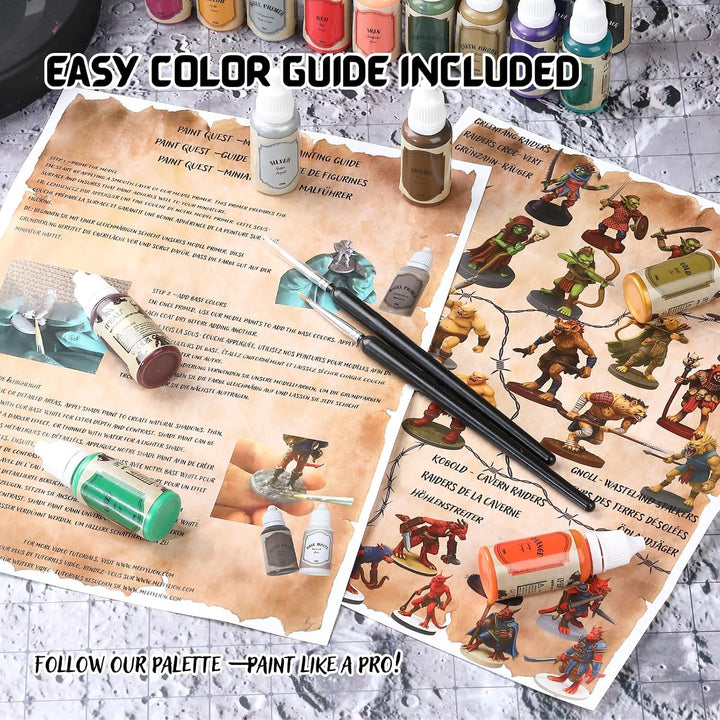 Acryl Miniature Farben Starter Set-22 Paint:Metallic Gold&amp;Silber Primer&amp;Shade 7 NPC Miniature-Tablet