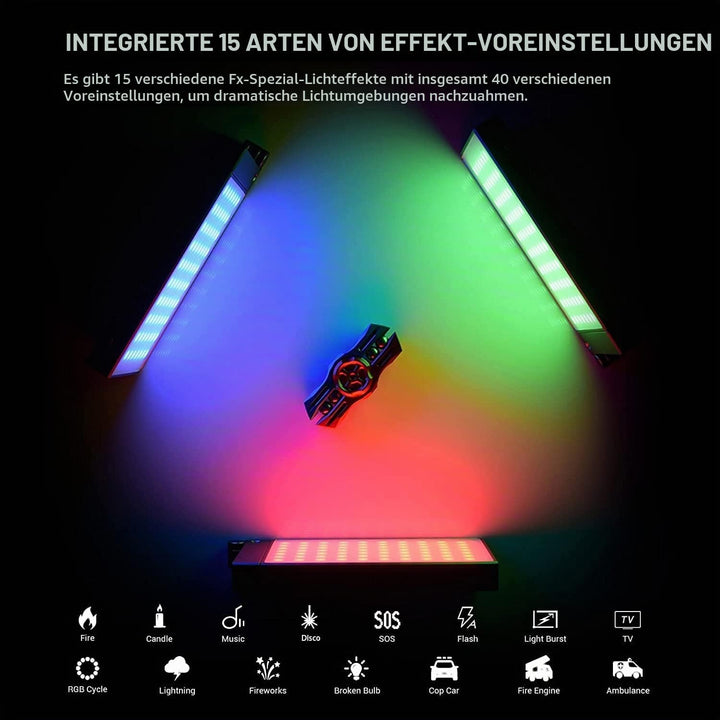 Godox M1 RGB LED-Videoleuchte, Vollfarbige Videolichter auf der Kamera mit Musikmodus, wiederaufladb