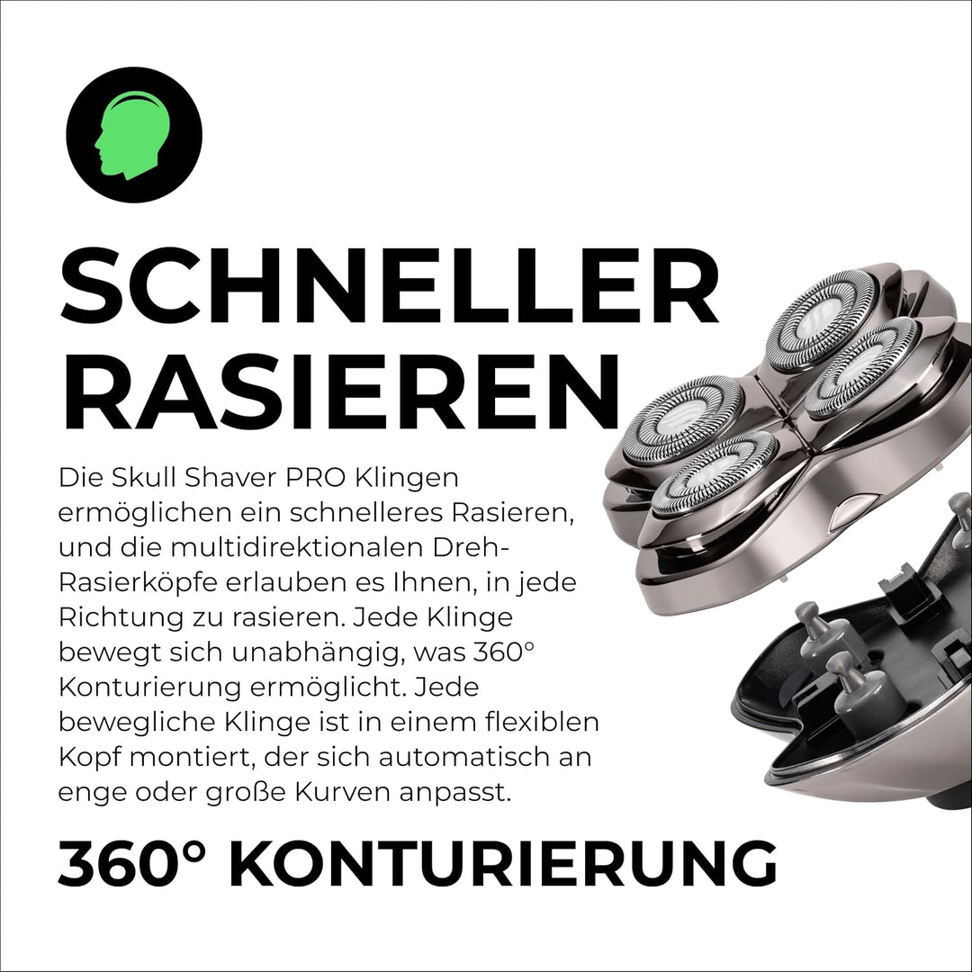 Skull Shaver Forte Pro 3-Kopf-Ersatzklinge - Für Pitbull, Palm & Butterfly Kiss Rasierer - Bartpfleg