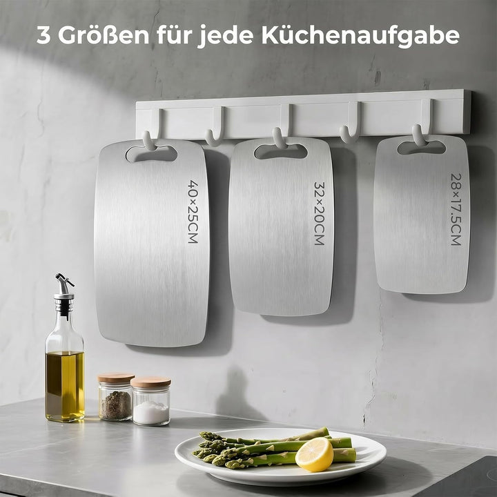 2026 Titan Schneidebretter 3er Set, Hitzebeständig, pflegeleicht und langlebig, für Fleisch, Gemüse,