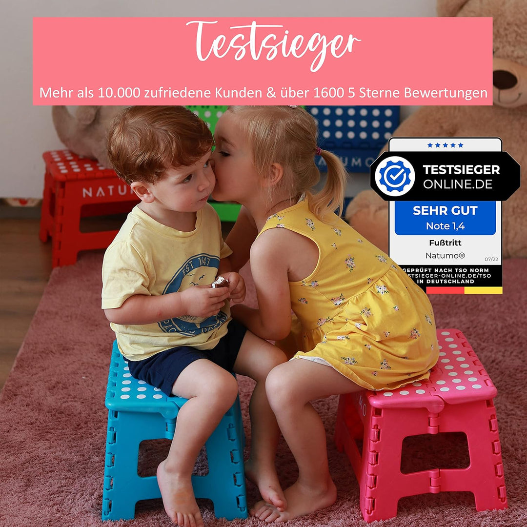 NATUMO® Tritthocker Kinder, Klapphocker faltbar, leichter und Rutschfester Kinder Hocker Bad & Toile