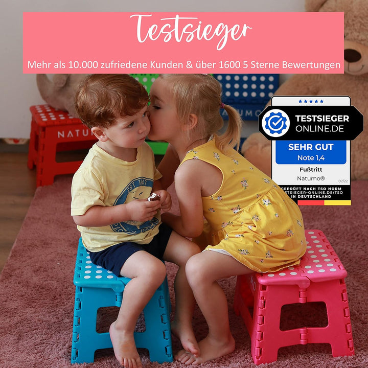 NATUMO® Tritthocker Kinder, Klapphocker faltbar, leichter und Rutschfester Kinder Hocker Bad & Toile