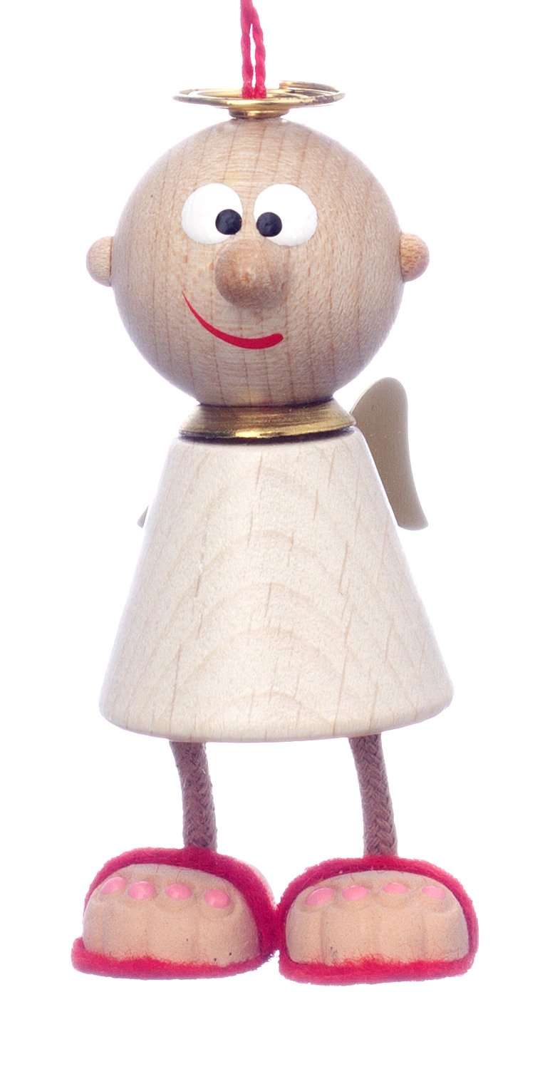 Charly Hängender Schutzengel, Auto Schutzengel (Weiss), Holz, Hängender Schmuck, Geburtstag, Weiss