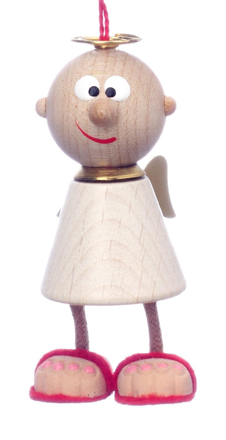 Charly Hängender Schutzengel, Auto Schutzengel (Weiss), Holz, Hängender Schmuck, Geburtstag, Weiss