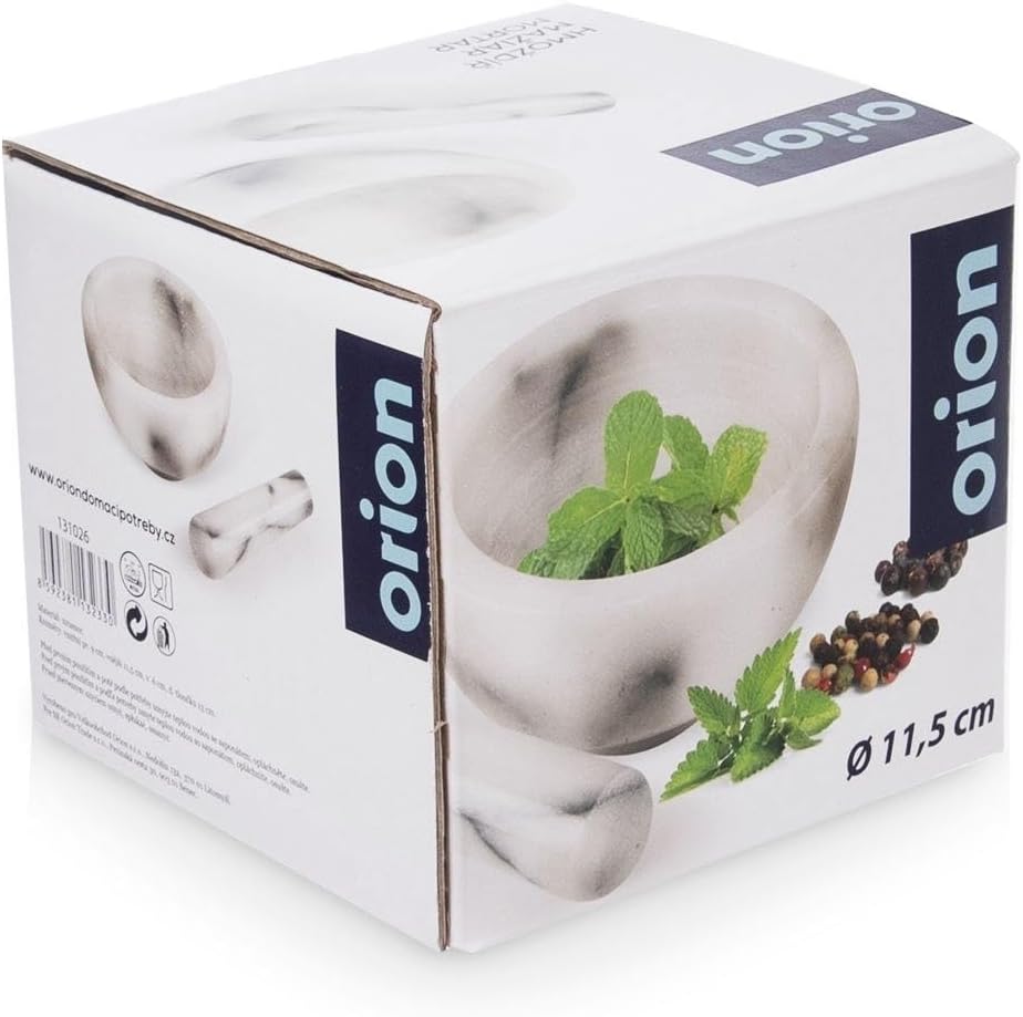ORION Premium Mörser mit Stössel aus Marmor Gewürzmörser Ø 11,5 cm