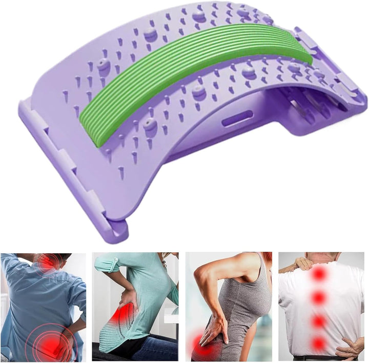 Rückenstrecker 3-Stufen, Lendenkissen Orthopädisch, Rückenbrett Dehngerät, Rutschfeste Traktionsboar