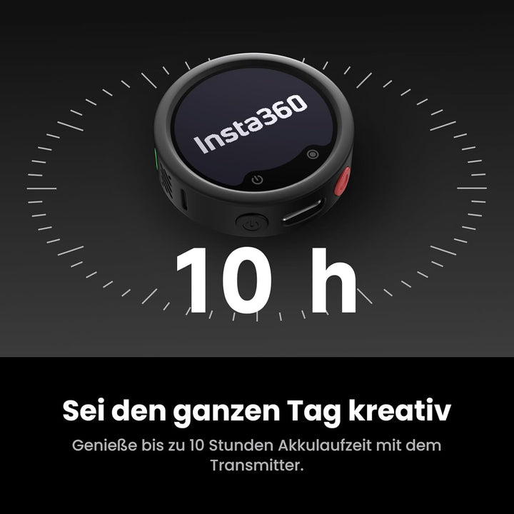 Insta360 Mic Pro Transmitter Graphitschwarz, kabelloses Mini-Lavaliermikrofon für iPhone/Kamera/Andr