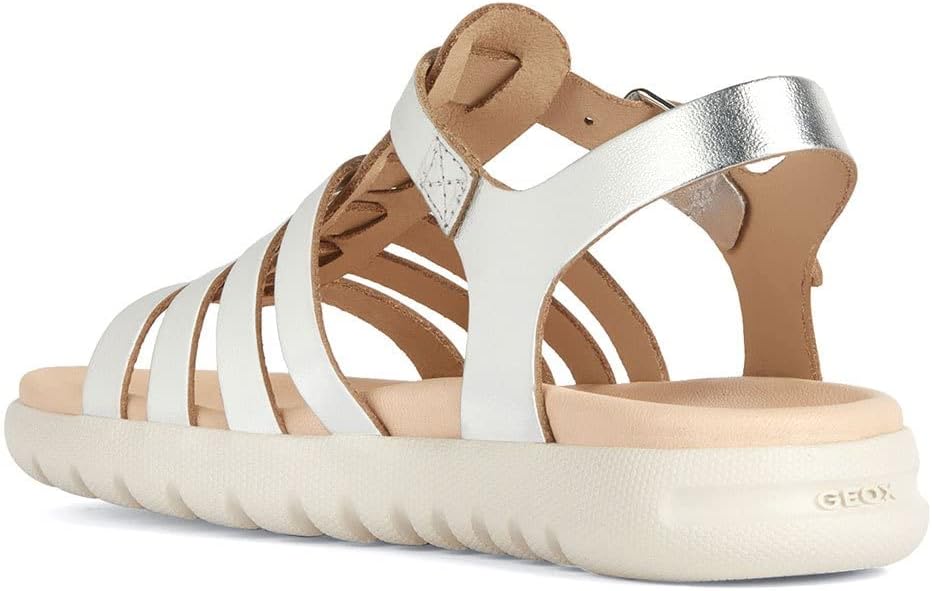 Geox Jungen Mädchen J SOLEIMA Gir Sandal, Silver, 24 EU