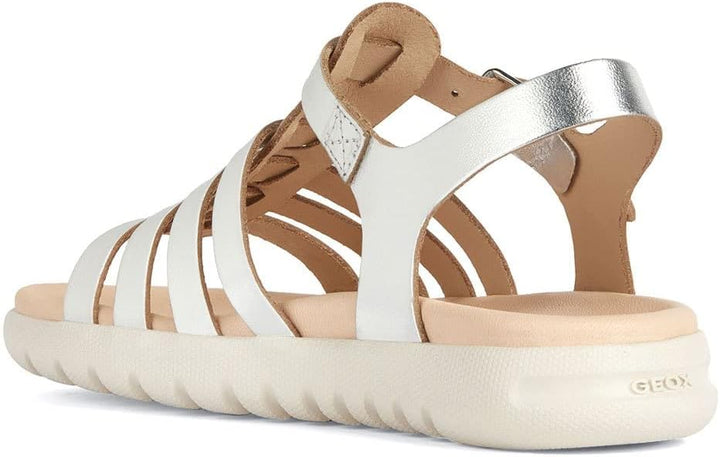 Geox Jungen Mädchen J SOLEIMA Gir Sandal, Silver, 24 EU