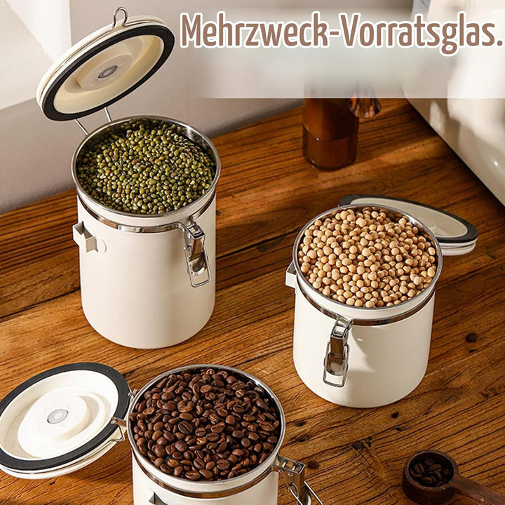 1,5L Kaffeedose Luftdicht aus Edelstahl, Kaffeebohnen Behälter | Kaffeedose aus Edelstahl, Kaffeebeh