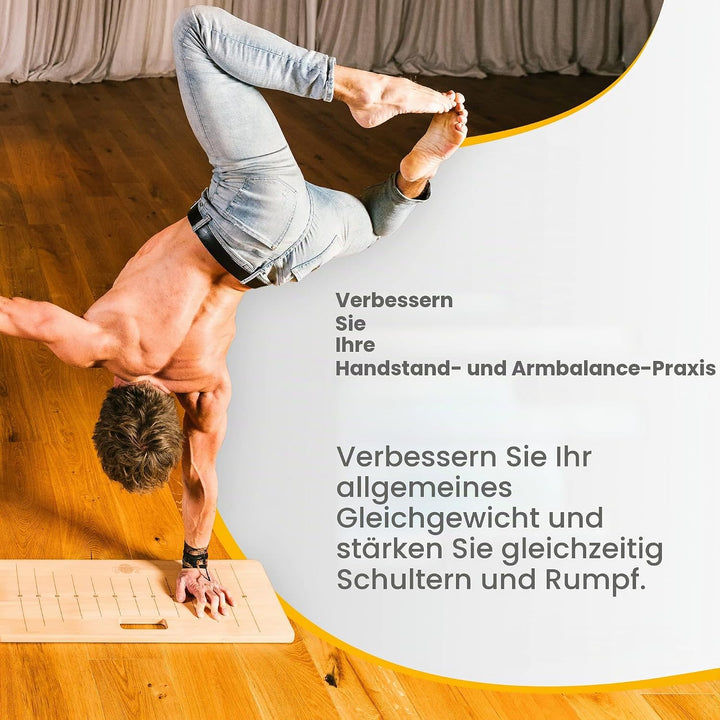 woodpower® PowerBoard: Handstand-Board &amp; Arm-Balance Trainer für die perfekte und komfortable Handpo