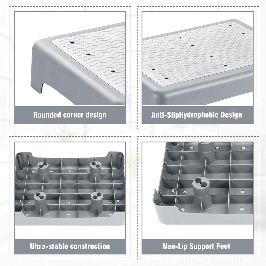 Anti-Rutsch Halbstufe 9CM,Stapelbare Halbstufe Trittstufe,Tragbare Steighilfe & Einstiegshilfe Tritt