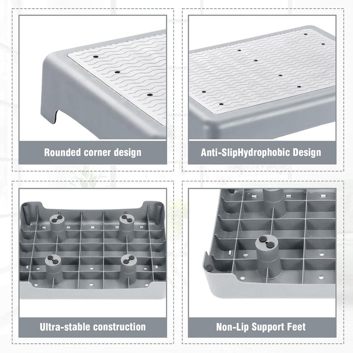Anti-Rutsch Halbstufe 9CM,Stapelbare Halbstufe Trittstufe,Tragbare Steighilfe & Einstiegshilfe Tritt