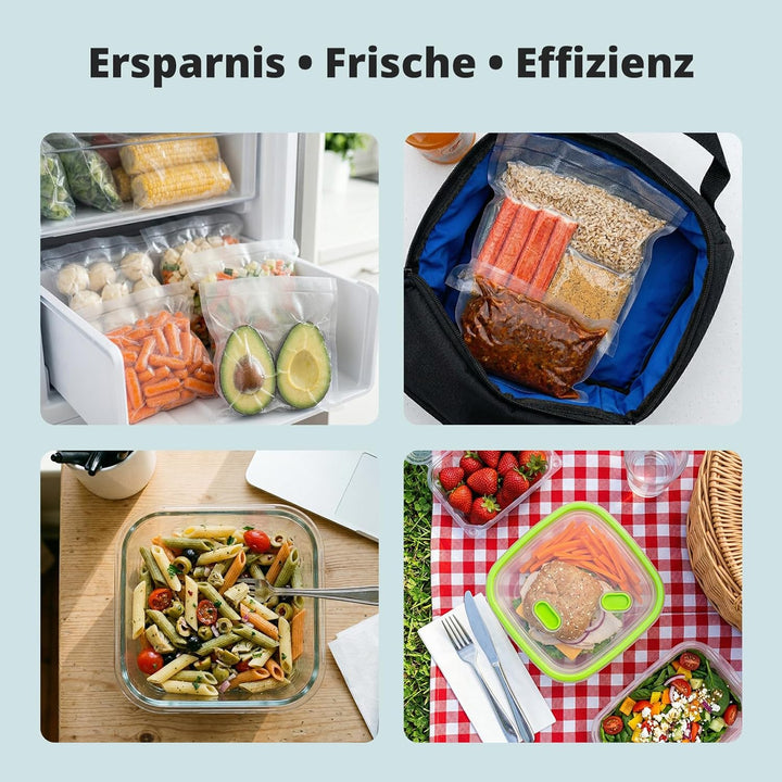AIRMSEN 6-in-1 Vakuumiergerät Vollautomatisch mit Aufblasfunktion, Leistungsstarke Tiefenabsaugung,