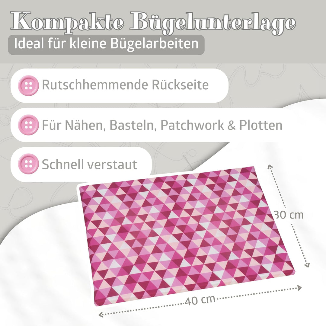 Semplix Bügelset 4-teilig mit Prym Mini-Dampfbügeleisen – Diamond Design mit Bügelunterlage, Silikon