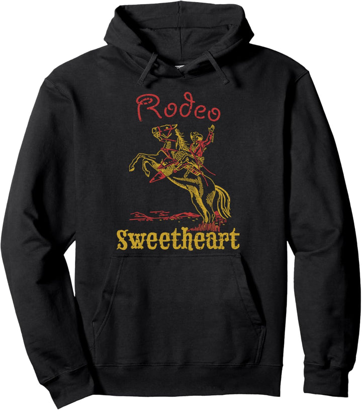Rodeo Sweetheart Western Cowboy Cowgirl Vintage Cute Pullover Hoodie