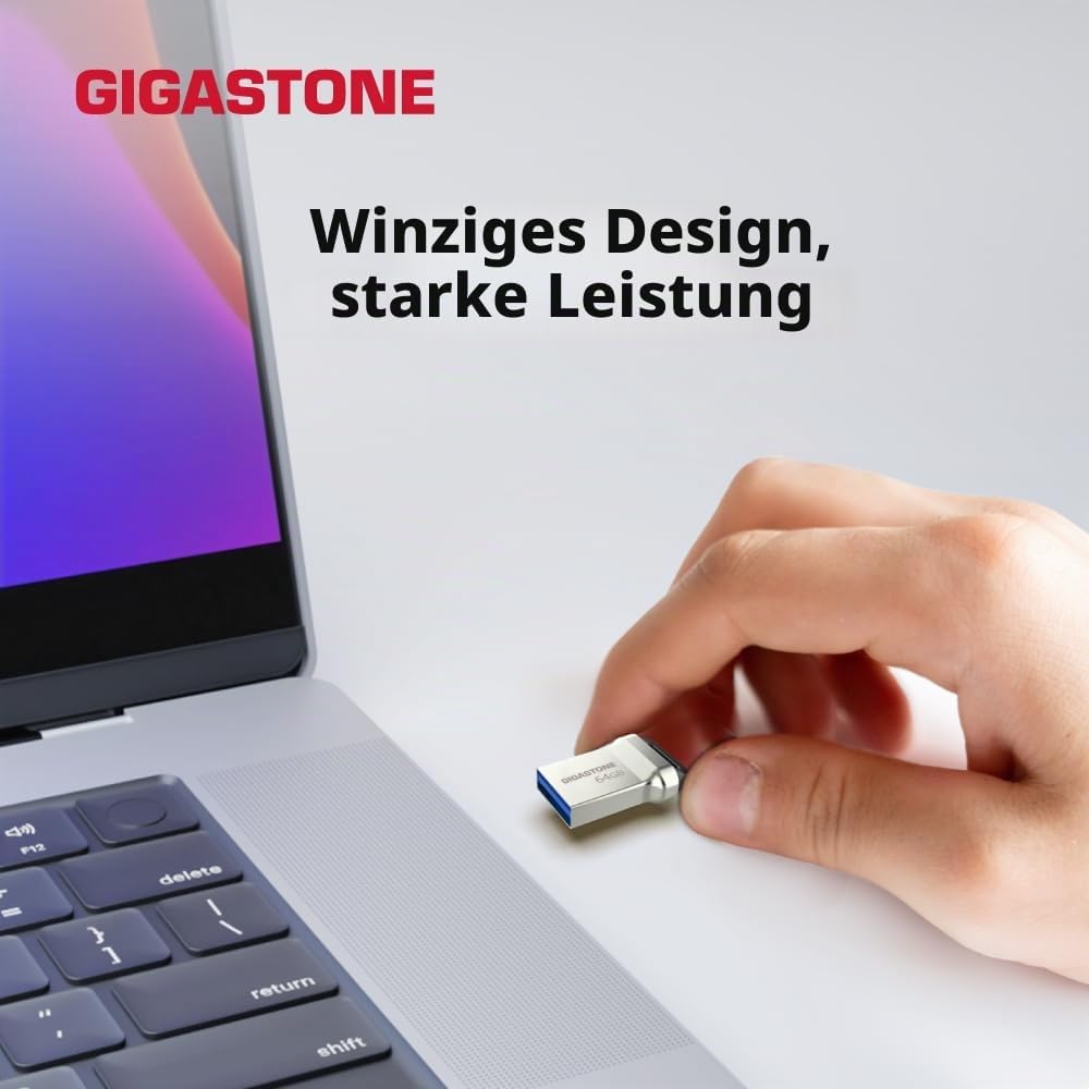 Gigastone Z90 USB-Speicherstick (64 GB, USB 3.2, Gen1, Mini-Fit, wasserdicht, kompakt, USB-Stick, US