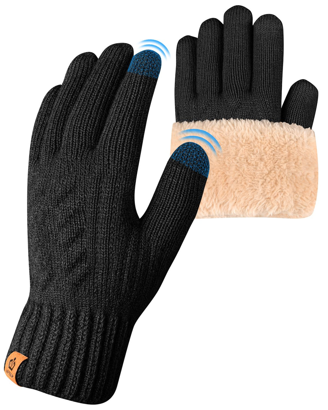 ARFNKIM Damen Winterhandschuhe mit Fleecefutter, Touchscreen Warme Gedehnt Dicke Strickhandschuhe Wo