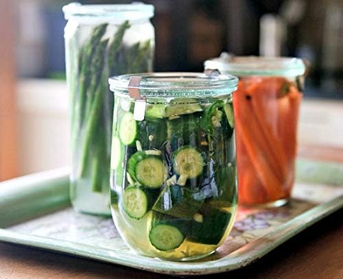 Weck Jars - Tulpengläser 1 Liter Sauerteig-Startergläser Grosse Gläser für Sauerteig Tulpenglas mit