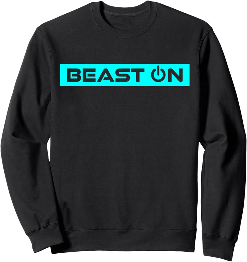 Beast ON Blau Gym Fitness Workout Gym Spruch Motivation Blau Sweatshirt