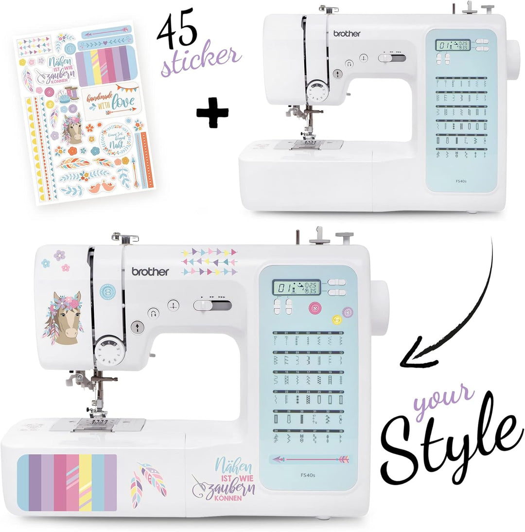 Computer Nähmaschine für Einsteiger & Fortgeschrittene: brother FS-40s kullaloo edition, inkl. Nähse