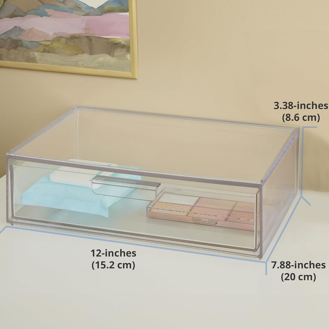 STORi Audrey stapelbarer Kosmetik-Organizer, Schublade, 30,5 cm breit, transparent 12\" Wide Drawer,