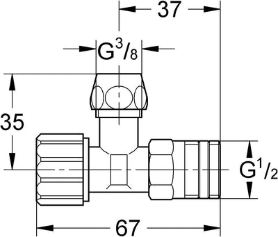 GROHE Eckventil (Original Ersatzteil, Langlebig, Robust, Herstellergarantie: 5 Jahre), 43821000