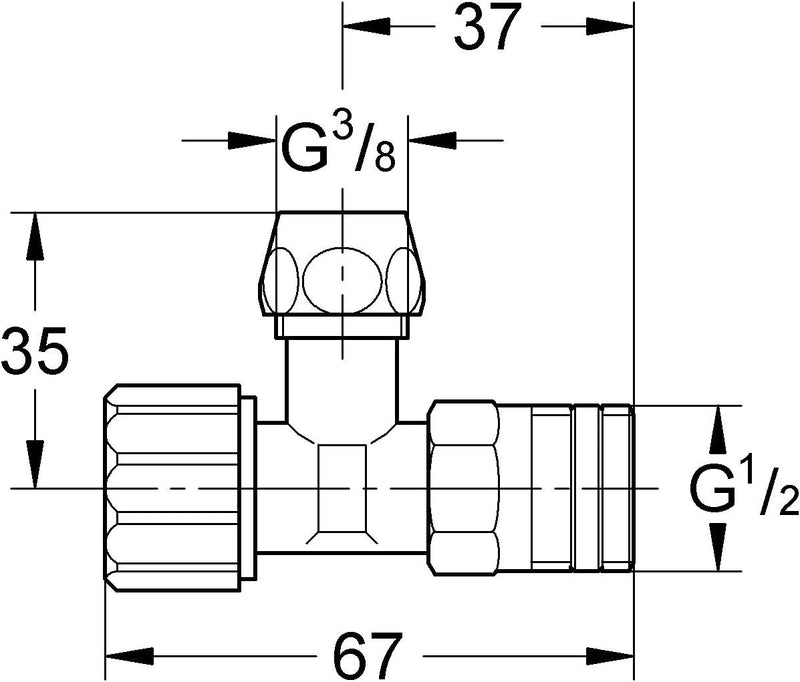 GROHE Eckventil (Original Ersatzteil, Langlebig, Robust, Herstellergarantie: 5 Jahre), 43821000