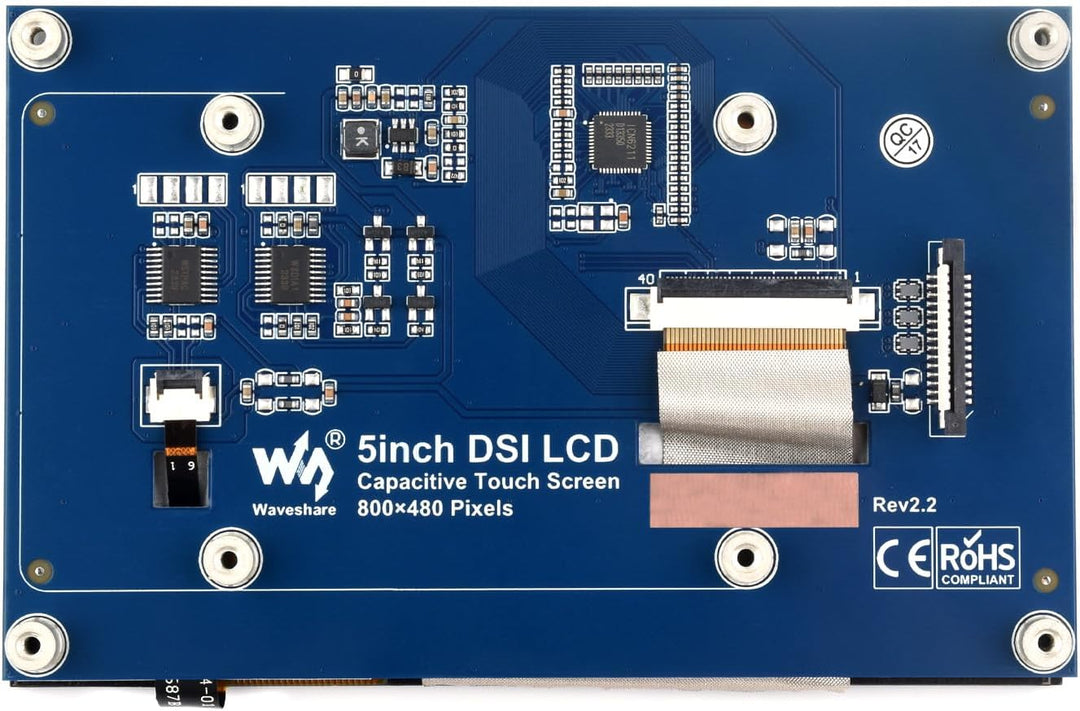 Waveshare 5inch Capacitive 5-Points Touch Display Compatible with Raspberry Pi, Support 800×480 Reso