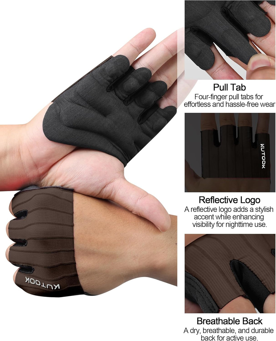 KUTOOK Fitnesshandschuhe Herren Damen Trainingshandschuhe Kraftsport Gym Atmungsaktiv Rutschfestem H