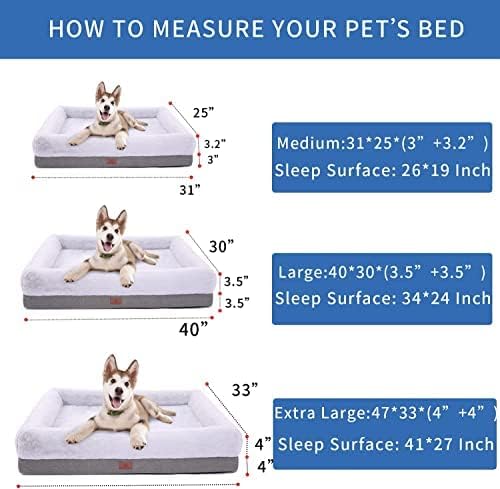 Orthopädisches Hundebett für grosse Hunde und mittelgrosse Hunde, Hundesofa mit wasserdichtem Futter