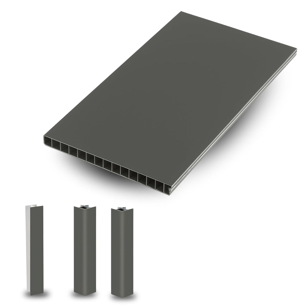 Evotrade Küchensockel – Sockelleiste L 2,5 m aus PVC | Höhe und Farben wählbar + Zubehör (2 Eckkappe