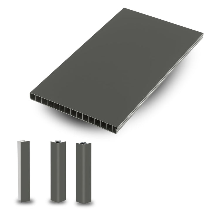 Evotrade Küchensockel – Sockelleiste L 2,5 m aus PVC | Höhe und Farben wählbar + Zubehör (2 Eckkappe