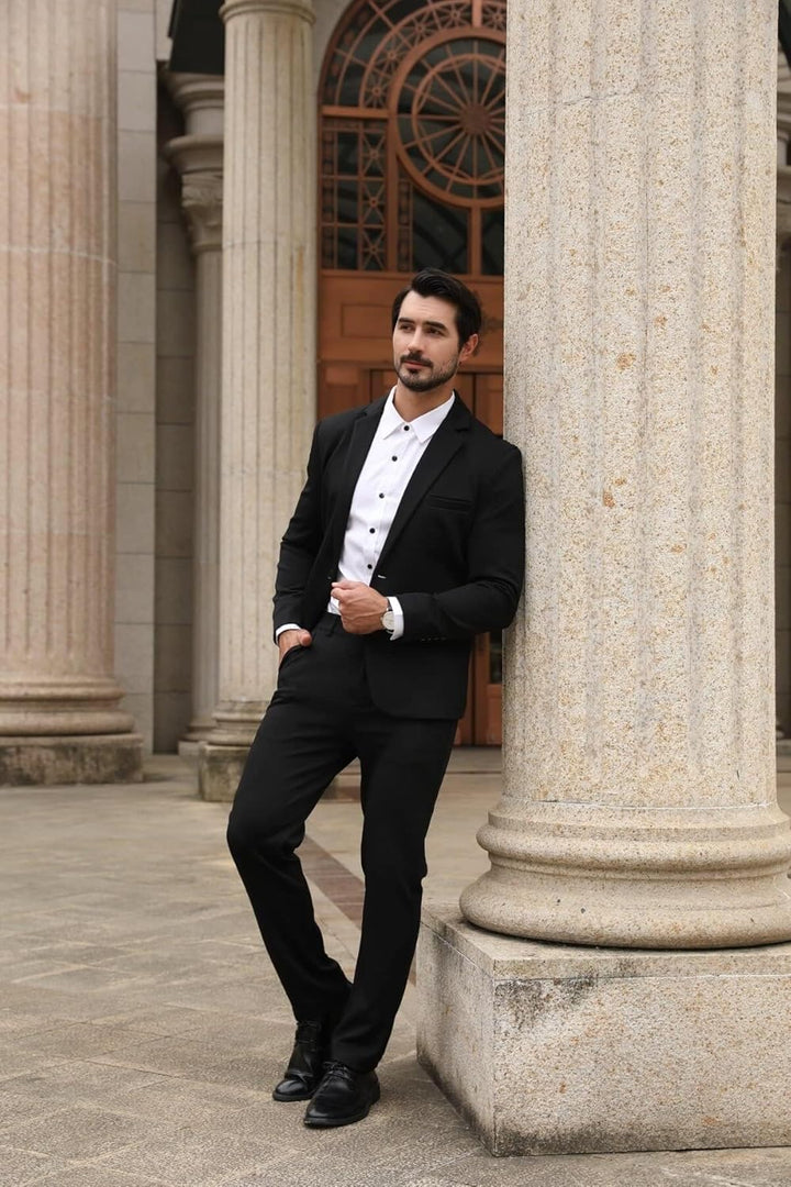 Allthemen Anzug Herren 2 Teilig Slim Fit Herrenanzug EIN Knopf Business Hochzeitanzug für Männer XS