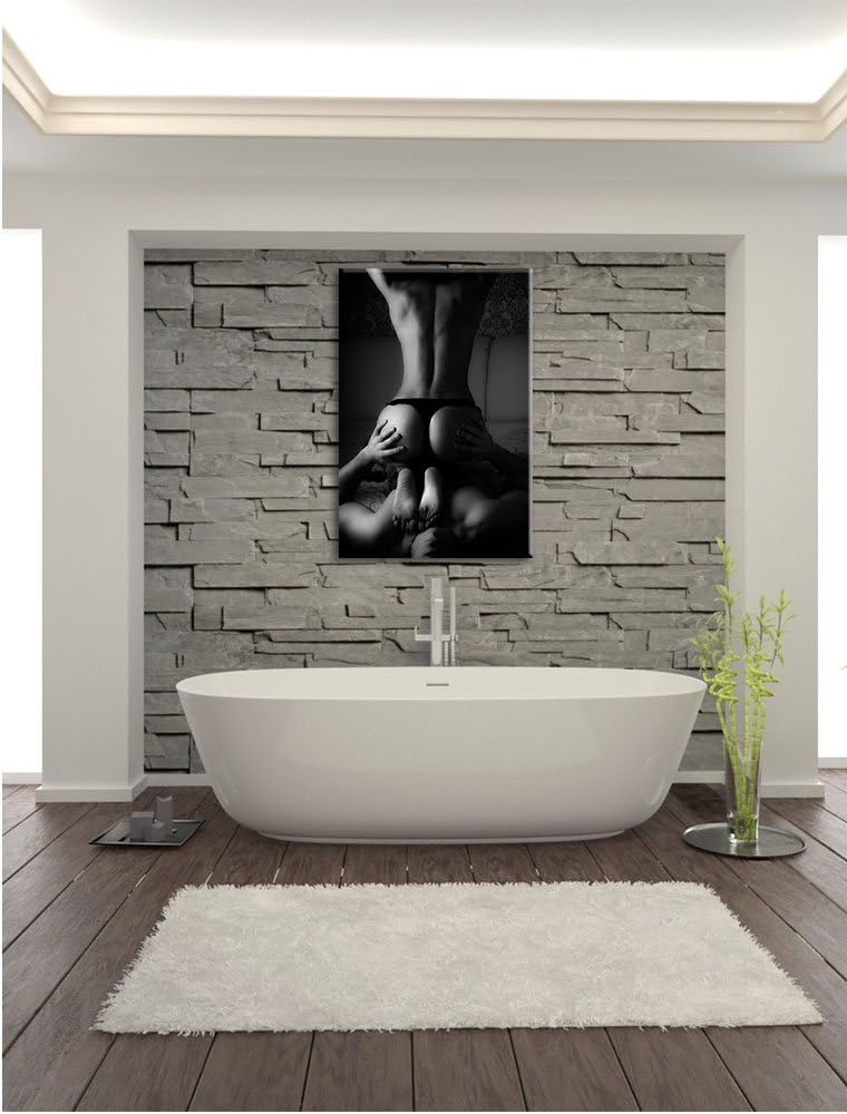 Erotisches Paar, Format: 100x70 auf Leinwand, XXL riesige Bilder fertig gerahmt mit Keilrahmen, Kuns
