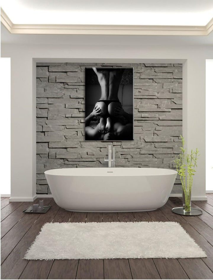 Erotisches Paar, Format: 100x70 auf Leinwand, XXL riesige Bilder fertig gerahmt mit Keilrahmen, Kuns