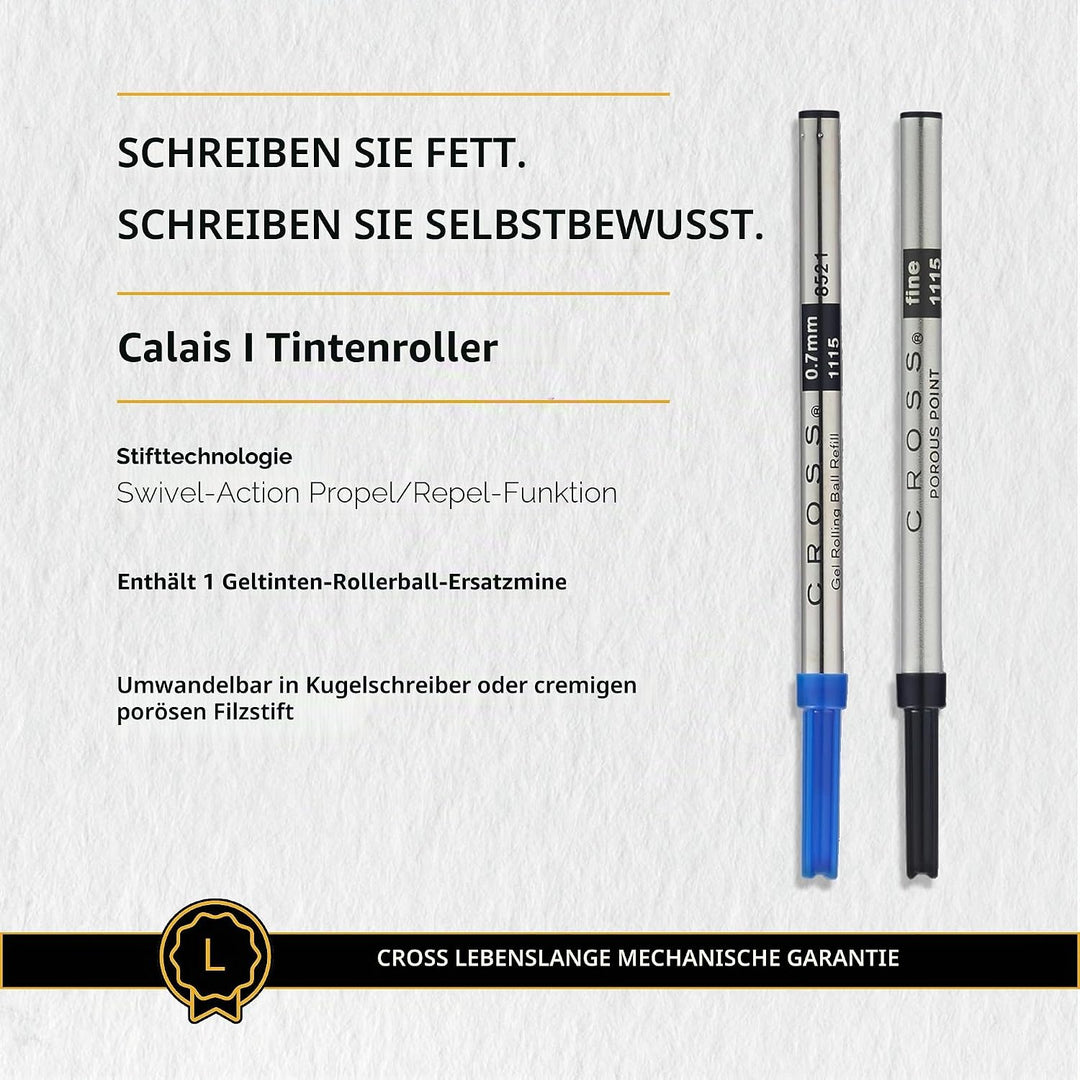 Cross Calais Rollerball (inkl. Geschenkbox) in Mitternachtsblau, 1 Stück (1er Pack) Mitternachtsblau