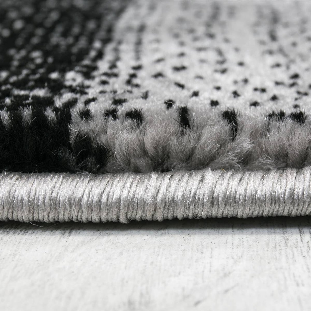 VIMODA Designer Teppich Wohnzimmer Grau Kacheloptik mit Farbverlauf und Konturenschnitt, Grösse:80x3