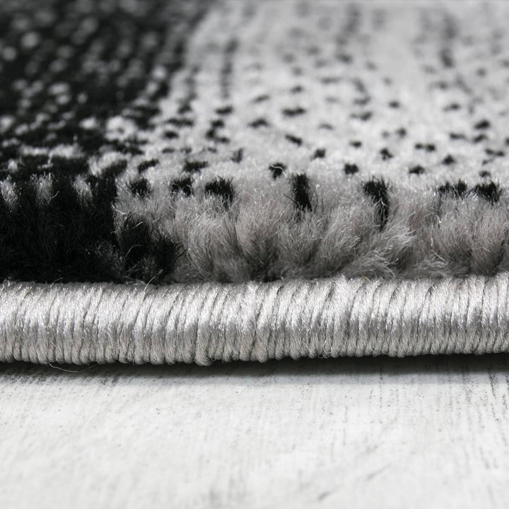 VIMODA Designer Teppich Wohnzimmer Grau Kacheloptik mit Farbverlauf und Konturenschnitt, Grösse:80x3